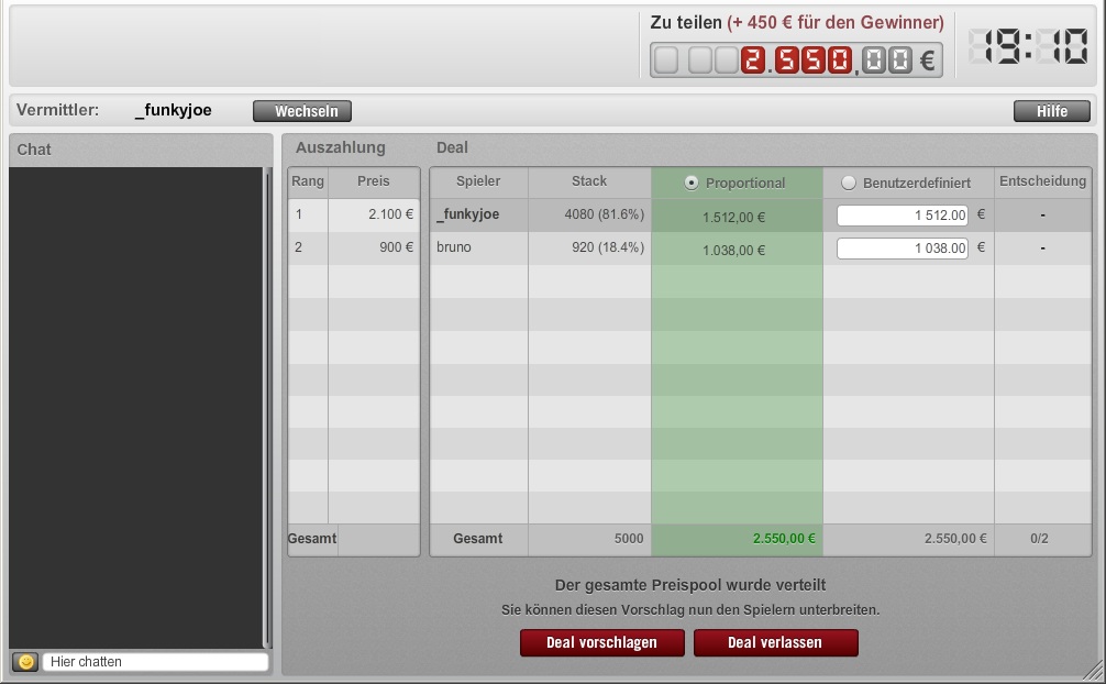 Aus Sicht der Mitspieler - Final Table Deal - Winamax Poker